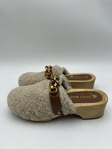 Tory Burch Women's Jessa Shearling Clog Size 7M