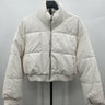 Ci Sono By Cavalini Jacket Womens White Cropped Puffer Faux Leather Bomber XL CI SONO
