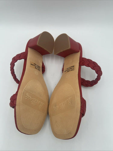 Women’s Bellini Fuss Sandals Red Smooth Braided Strap Sandals Heels Size 8.5 Bellini