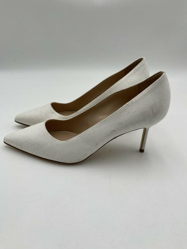 Women’s Manolo Blahnik BB 90 linen pumps in white Size 37.5 Manolo Blahnik