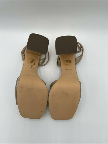 Women’s Nina Seline Platform Block Heel Sandals Taupe Reflect Size 9M Nina