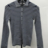 NWT Madewell Navy White Stripe Ribbed Polo Henley Long Sleeve Top Shirt Size S White