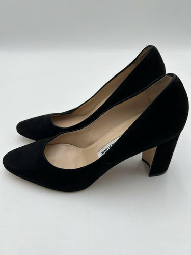 Manolo Blahnik Tucciototo 90 block-heel suede pumps in black Size 37.5 Manolo Blahnik