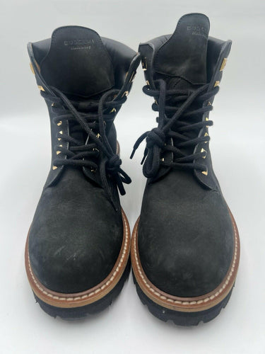 Buscemi Black Suede Hiker Boots Gold Hardware Size 8 US Mens
