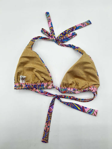 Luli Fama Pinkin' About You triangle halter Woman’s bikini top multicolor Size M Luli Fama