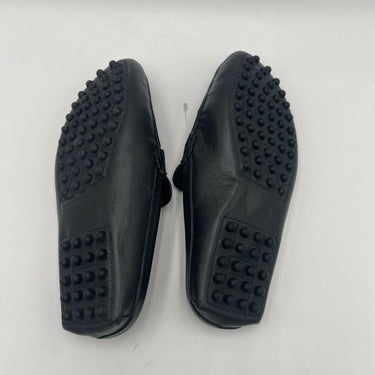 Men’s Saks Fifth Avenue Dark Gray Leather horsebit slip-on loafers Mules Size 8M Saks Fifth Avenue