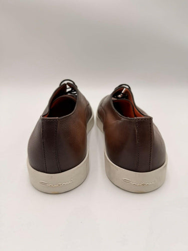 Men’s Santoni Dilate Derby Sneakers burnished brown leather Size 10