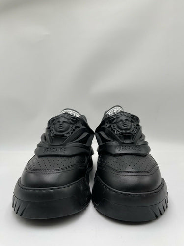 Men’s Versace Odissea low-top sneakers in black leather Size 42 Versace