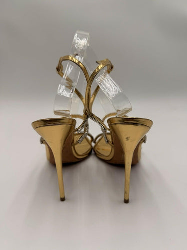 Alexandre Birman Nina Zircone sandals Gold Leather Size 38
