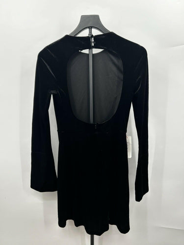 Bardot Kasra Woman’s Black velour bell-sleeve mini dress velvet Size S