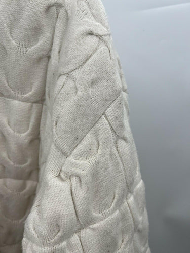 Joie Ivory Cable Knit Zip Sweater Jacket Size XL