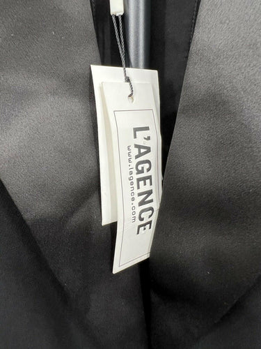 L'Agence Blazer Black Tuxedo Satin Peak Lapel Single Button Suit 6 Single