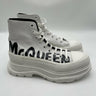 Alexander McQueen Tread Slick Boot in Optic White graffiti logo print Size 44 Alexander McQueen
