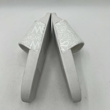 Stuart Weitzman SW Skater Pool Slide in white embossed leather Size 9B Stuart Weitzman