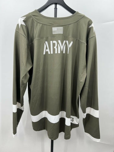 States & Co Army Hockey Jersey Mens Olive Green U.S. Military Long Sleeve XL Army