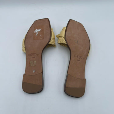 Women’s Alexandre Birman Clarita Woven Leather Slides yellow Leather Size 35.5 Alexandre Birman