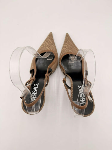 Versace Allover-jacquard 65mm Heel Slingback Pumps Size 38 Versace