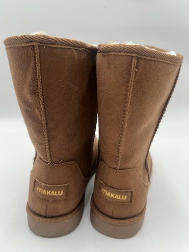 Makalu Brown Faux Suede Faux Fur Lined Winter Boots Size 7