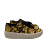 Women’s Versace Yellow & Black Barocco Print Canvas Greca Sneakers Size 36.5 Versace