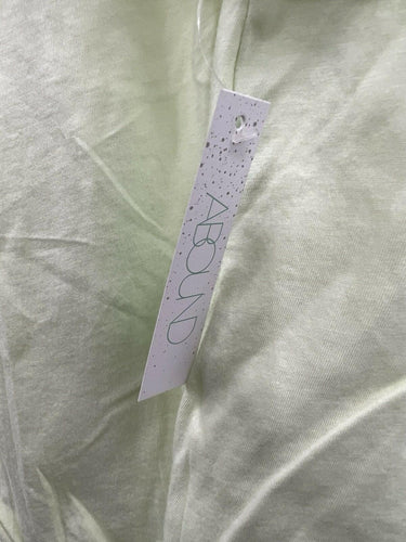 ABOUND T-Shirt Light Green Crop Cinched Hem Short Sleeve Boxy Top - L