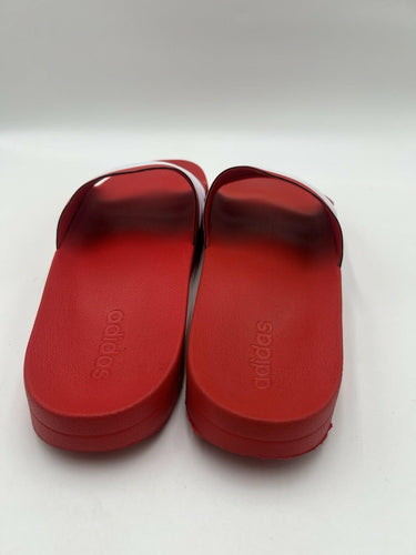 Adidas Adilette Cloudfoam Slides Red White Stripes Shower Mens Size 18