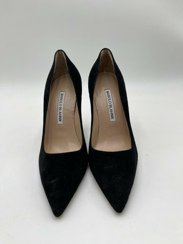 Women’s Manolo Blahnik BB Black suede pumps Point Toe Heels Size 35 Manolo Blahnik
