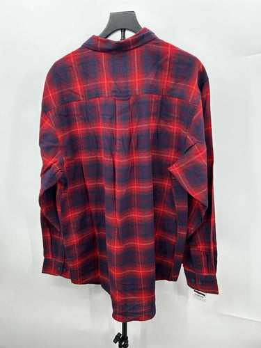 Wolverine red and blue plaid long-sleeve flannel button-up Men’s shirt Size XL Wolverine