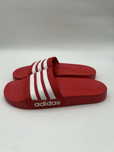Adidas Adilette Cloudfoam Slides Red White Stripes Shower Mens Size 13