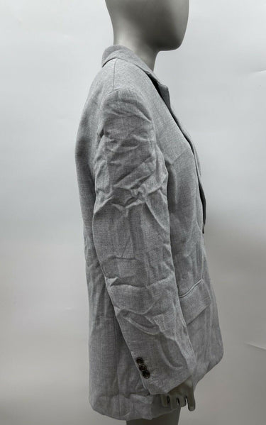 NWOT Women’s THEORY Wool Oversized Flannel Blazer Color Gray Size S Theory