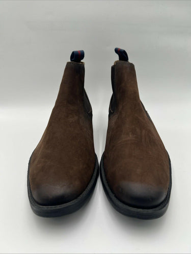 Men’s Saks Fifth Avenue Brown Leather Pull On Chelsea Boots Size 11 Saks Fifth Avenue