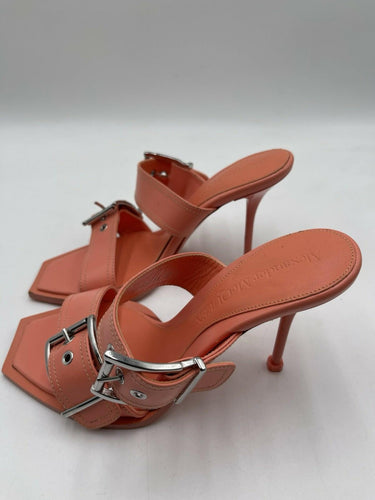 Alexander McQueen Boxcar 100mm leather buckle sandals Color apricot Size 37 Alexander McQueen