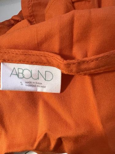 ABOUND Cami Top Orange Ruffle Hem Button Front Adjustable Straps - S