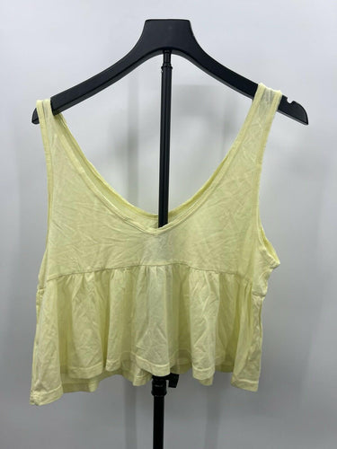 Abound Tank Top Womens Yellow Babydoll Peplum V Neck Sleeveless Flowy Boho NEW M