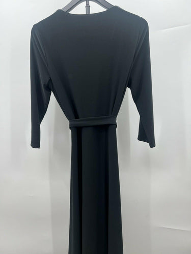 Lauren Ralph Lauren Wrap Dress Womens Black Faux Wrap Tie Waist Jersey Size 10 Lauren Ralph Lauren