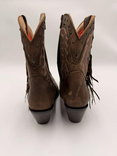 Durango Crush Women's Roasted Pecan Fringed Western Boots Size 8M