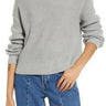 BP. Cleo Crop Crewneck Sweater in Grey Heather Size X-Small Unbranded