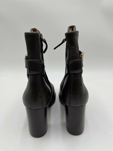Tory Burch T-Lock Heeled Leather Ankle Boots Size 6.5M