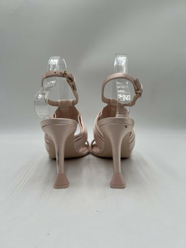 Women’s Chanel satin sandals with crystal CC logo Light Pink Size 38.5