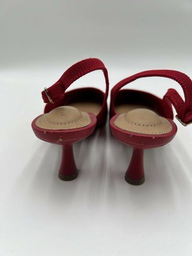 KELLY & KATIE ZARIA Women's Red Knit Slingback Pumps - Size 8.5M