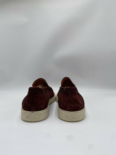 Men’s Santoni Botanist slip-on loafer in brown suede Rubber Soles Size 9.5
