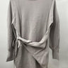 VTSGN Womens Beige Oatmeal Knit Sweater Balloon Sleeve Tie Side XL Vtsgn