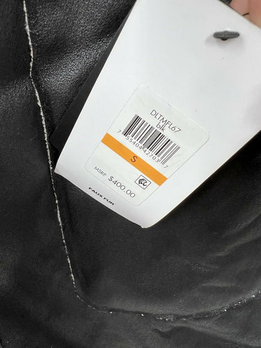 DKNY Faux Shearling Coat Womens Black Hooded Long Reversible NWT S
