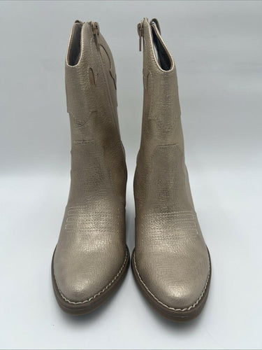 Women’s Mix No. 6 BRYCEN Gold Faux Leather Side Zip Western Booties Size 6M Mix No. 6
