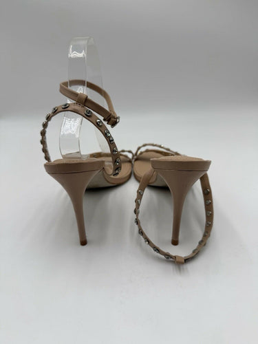 Women’s Saks Fifth Avenue nude strappy heels rhinestone Size 10M