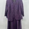 Alex Evenings Dress Set Eggplant Lace Jacket Sleeveless Dress 2PC 18 Alex Evenings