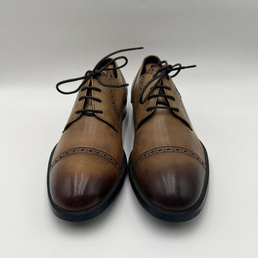 Men’s Ermenegildo Zegna Siena Flex Leather Oxford Shoes Tan Leather Size 9D Ermenegildo Zegna