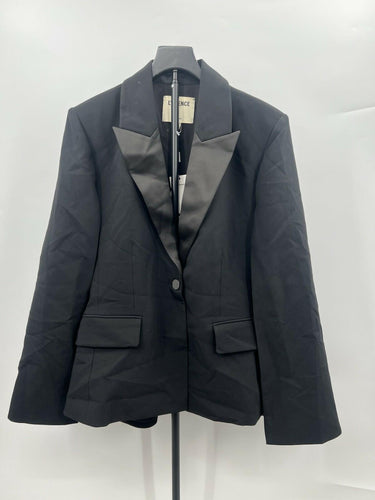 L'Agence Blazer Black Tuxedo Satin Peak Lapel Single Button Suit 6 Single