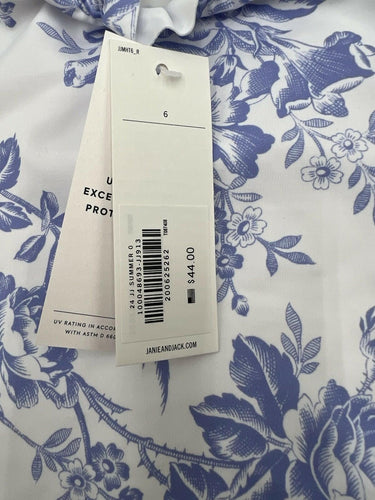 Janie and Jack Baby Rashguard Bikini Set Blue White Toile Floral 2 Pc NWT 6-12 Janie and Jack