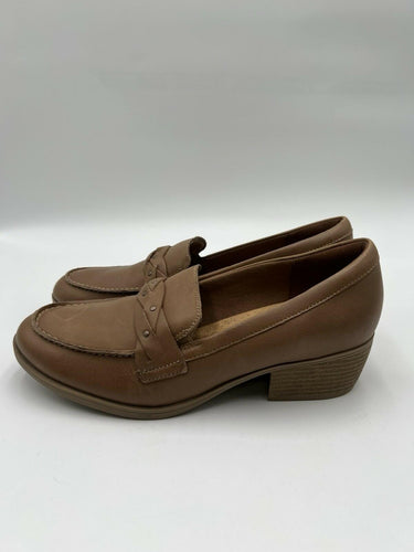 Clarks Charlten Echo Dark Sand Leather Loafers Size 9.5