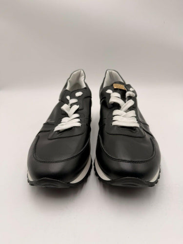 Cavalli Class Black leather Low Top Lace sneakers snakeskin-embossed Size 43.5